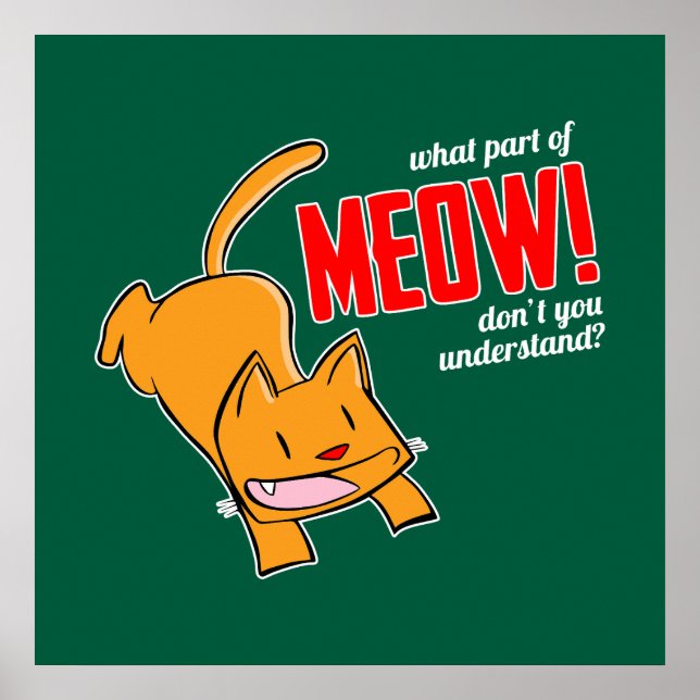 What part of meow don't you understand? poster (Front)