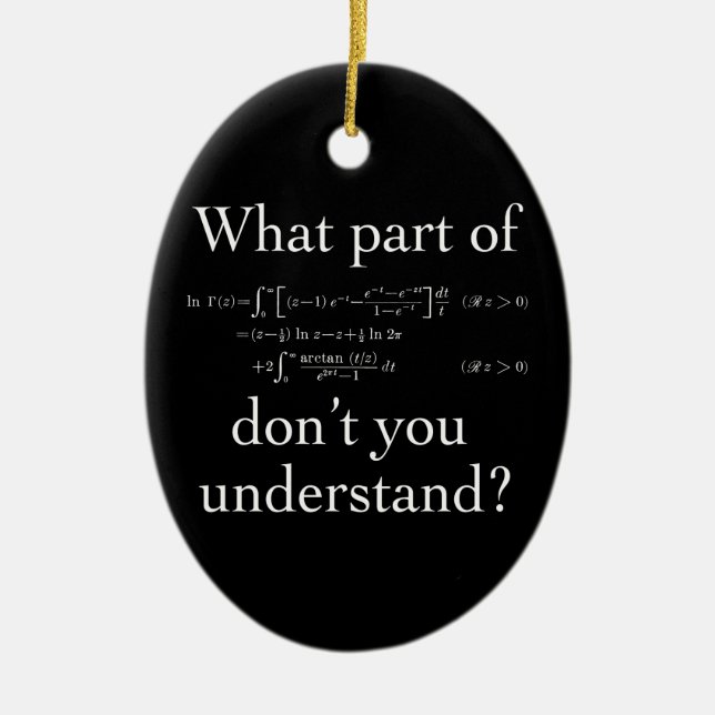 What Part of... White on dark Ceramic Tree Decoration (Front)