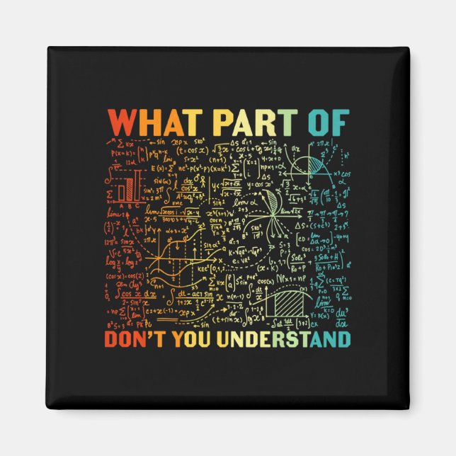 What Part Of You Dont Understand Mathematics Math  Magnet (Front)