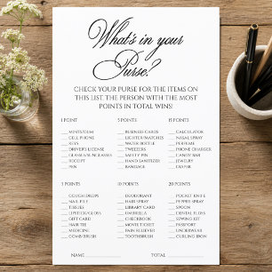 What’s in Your Purse Bridal Shower Game