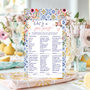 What s in your purse italian bridal shower game