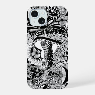 What’s Next? – Black and White Surreal Hand-Drawn iPhone 15 Case
