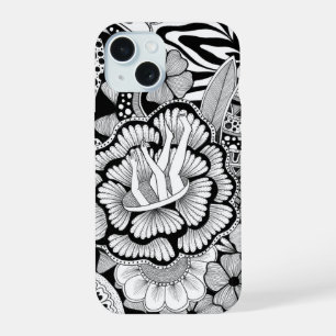 What’s Next? – Black and White Surreal Hand-Drawn iPhone 15 Case