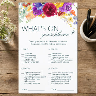 What’s on Your Phone Bridal Shower Game