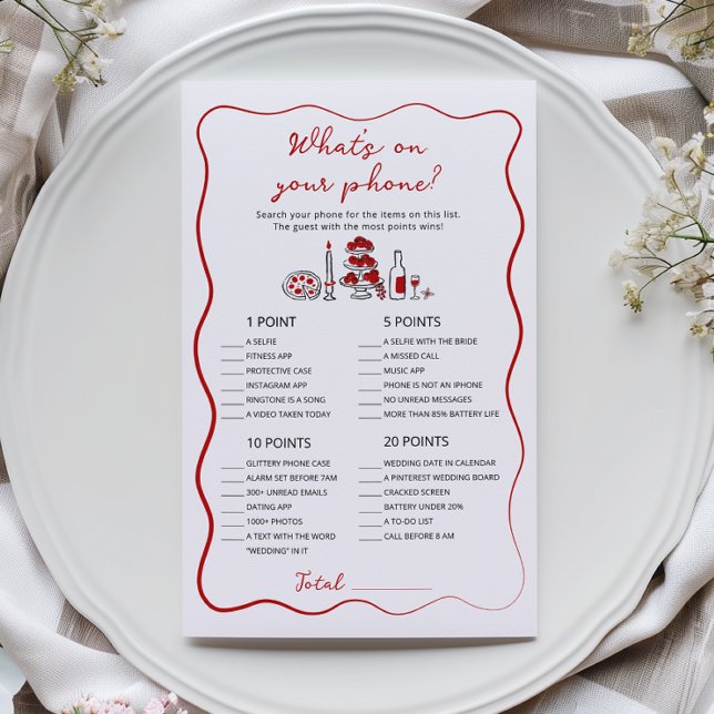 What’s on Your Phone Italian Bridal Shower game (Creator Uploaded)