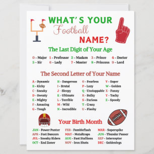 What’s Your Football Name Game