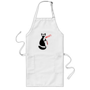 WHAT? Scary Black Cat, Funny Cat, Cat mum Long Apron