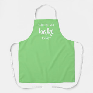 What Shall I Bake Today? Light Green Apron