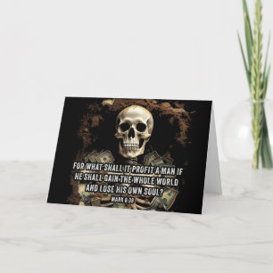 What shall it profit a man Mark 8 verse 36 Bible Card
