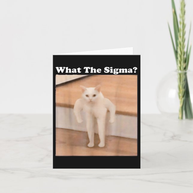 What Sigma Meme Cat Meme Internet Memes Funny Meme Card (Front)