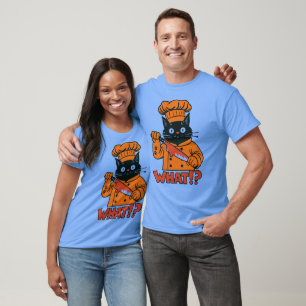 What!?" Spooky Chef Cat T-Shirt for Adults