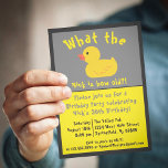 What the Duck Birthday Invitation<br><div class="desc">Funny What the Duck Birthday Invitation. Perfect for the potty mouth birthday person in your life.</div>