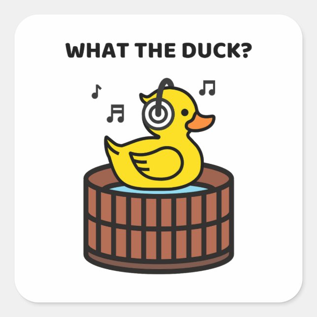What The Duck Pun Square Sticker (Front)