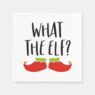 What the Elf Funny Christmas Elf Santa Claus  Napkin
