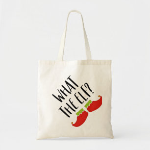 What the Elf Funny Christmas Elf Santa Claus Tote Bag