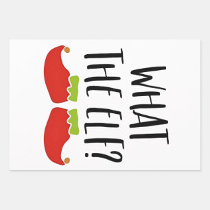 What the Elf Funny Christmas Elf Santa Claus Wrapping Paper Sheet