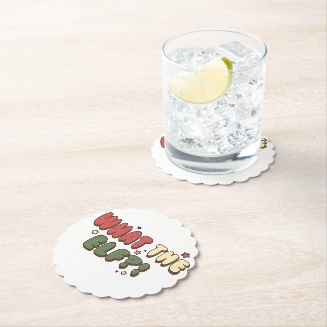 What The ELF Retro Christmas Paper Coaster (Insitu)