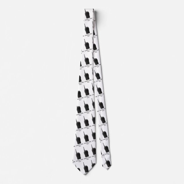 What The Fu*k Over Funny Walkie Talkie Icon Tie (Front)