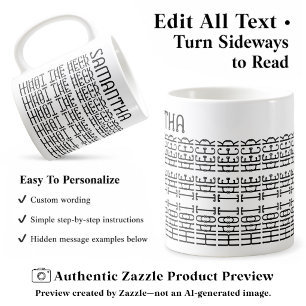 What The Heck Editable Hidden Message 153BW Slang  Coffee Mug
