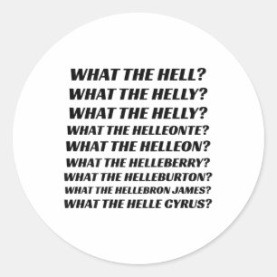 What The Hell What The Helly What The Helly (on Ba Classic Round Sticker