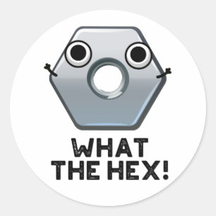 What The Hex Funny Hexagon Shape Pun Classic Round Sticker