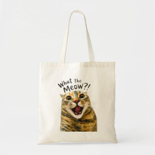 What the Meow Funny Shocked Cat Meme Design Tote Bag