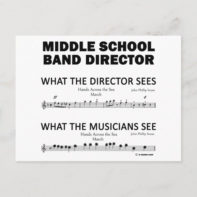 What the Middle School Band Sees Postcard (Front)