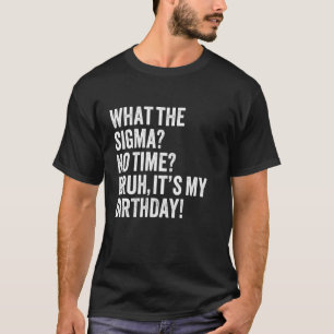 What The Sigma No Time Bruh It's My Birthday Joke T-Shirt