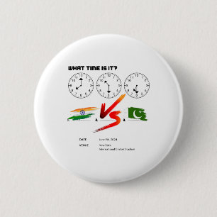 What Time Is India Vs Pakistan Cricket T20 New Yor 6 Cm Round Badge