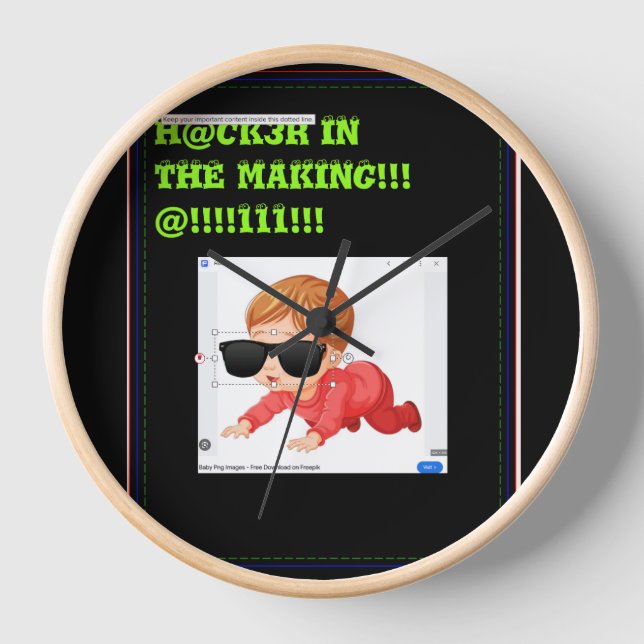 WHAT TIME IS IT? HACKER TIME!!!!! CLOCK (Front)