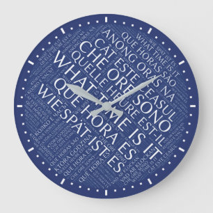 WHAT TIME IS IT (linguaphiles) Large Clock