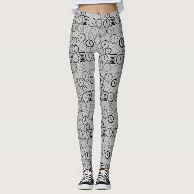 What time is it.wx4 L Grey BG Leggings (Front)
