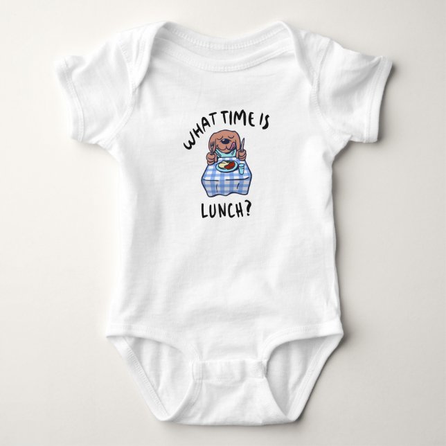 What time is lunch baby bodysuit (Front)