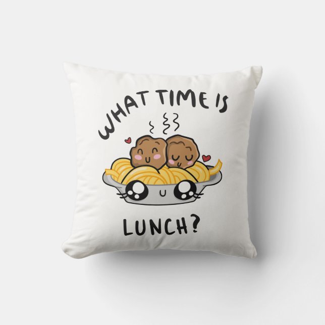 What Time Is Lunch Cushion (Front)