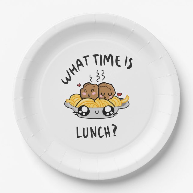 What Time Is Lunch Paper Plate (Front)