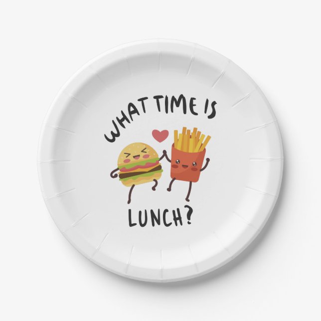 What time is lunch paper plate (Front)