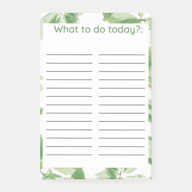 WHAT TO DO LIST: POST-IT NOTES (Front)