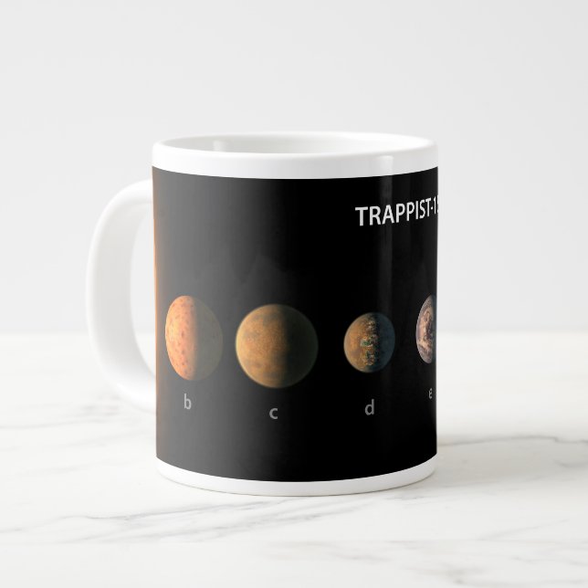 What Trappist-1's Seven Planets Might Look Like. Large Coffee Mug (Front Left)