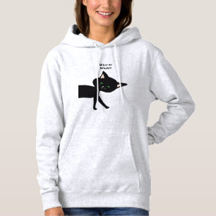 What Up Witches! Funny Black Cat with Green Eyes Hoodie