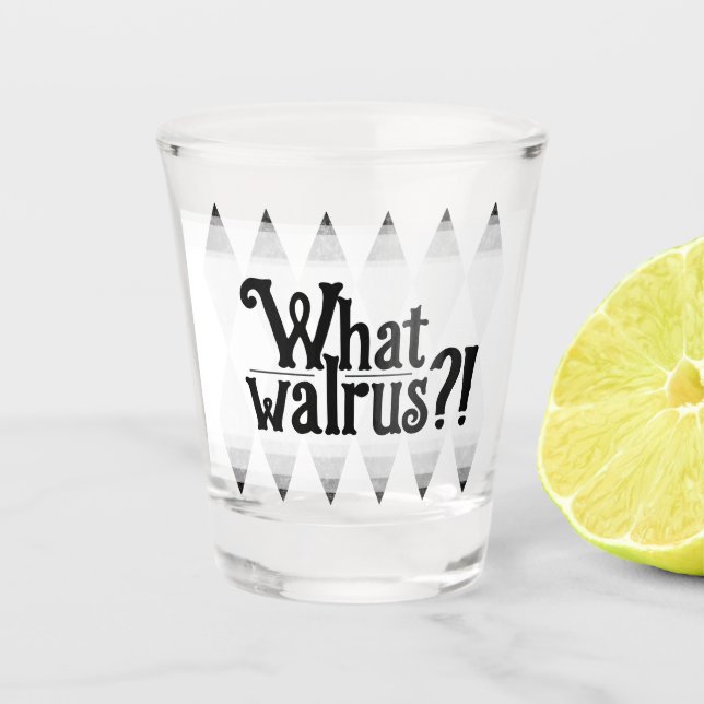 WHAT WALRUS?! bachelorette argyle diamond Shot Glass (Front)