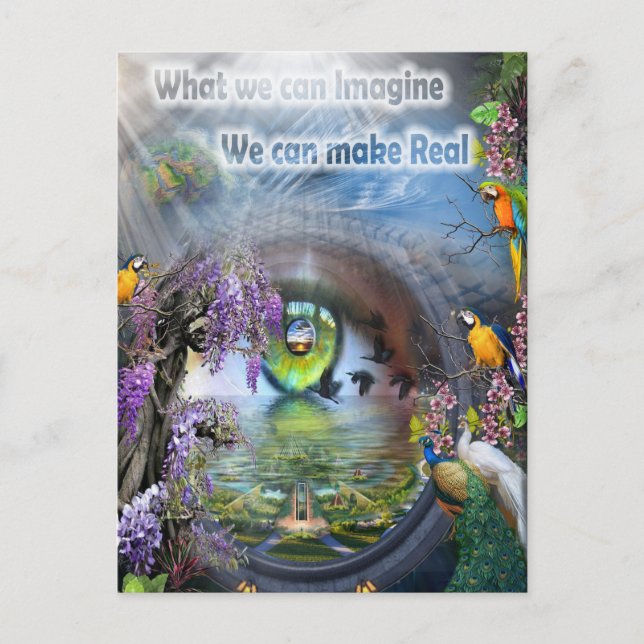 What we can Imagine We can make real Poster Postcard (Front)