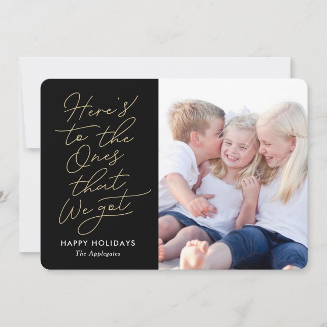 What We Got EDITABLE COLOR Holiday Photo Card (Front)