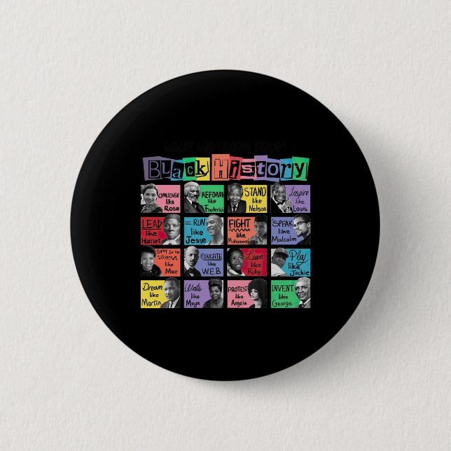 What We Learn From Black History Sticker  6 Cm Round Badge (Front)