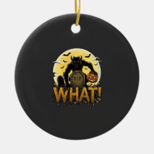 What Werewolf Pumpkin Tombstone Full Moon Ceramic Tree Decoration