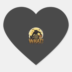 What Werewolf Pumpkin Tombstone Full Moon Heart Sticker