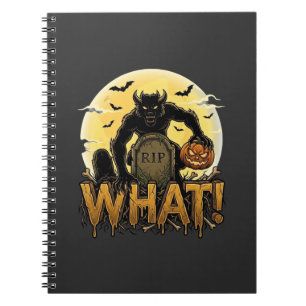 What Werewolf Pumpkin Tombstone Full Moon Notebook