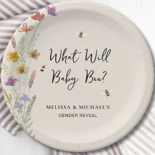 What Will Baby Be Bee Gender Reveal Paper Plate