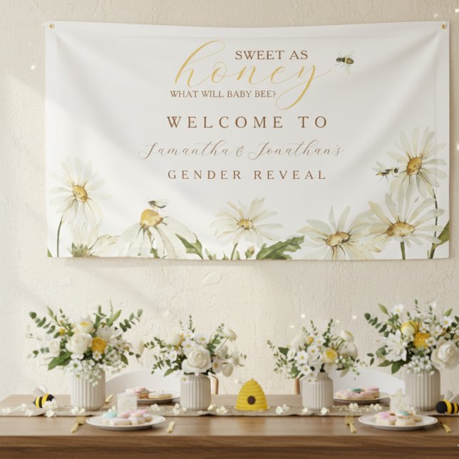 What Will Baby Be Gender Reveal Banner (What Will Baby Bee Gender Reveal Welcome Banner)