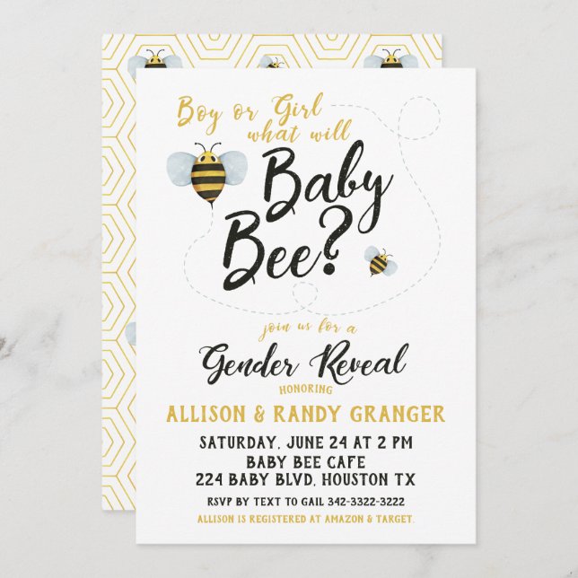 What Will Baby Be Gender Reveal Invitation (Front/Back)