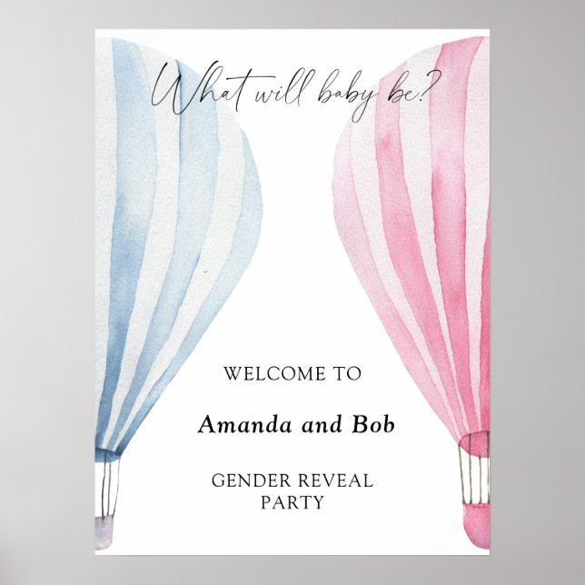 What will baby be gender reveal welcome poster (Front)